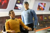 spock and shatner on enterprise bridge, toy figurines